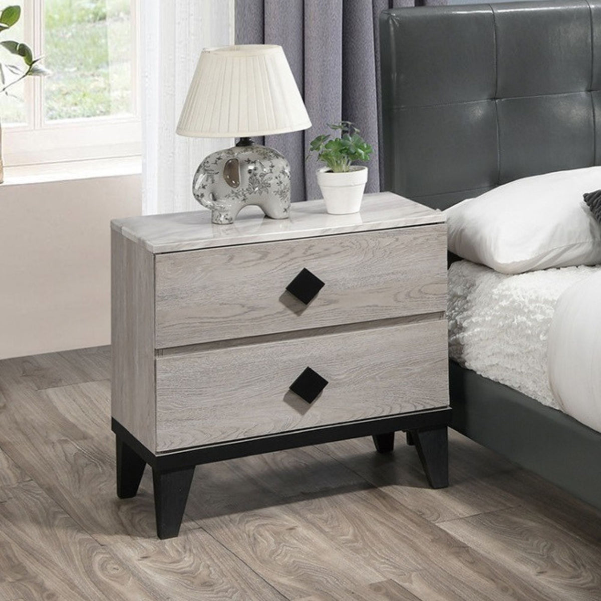 Contemporary Look Cream Color Nightstand