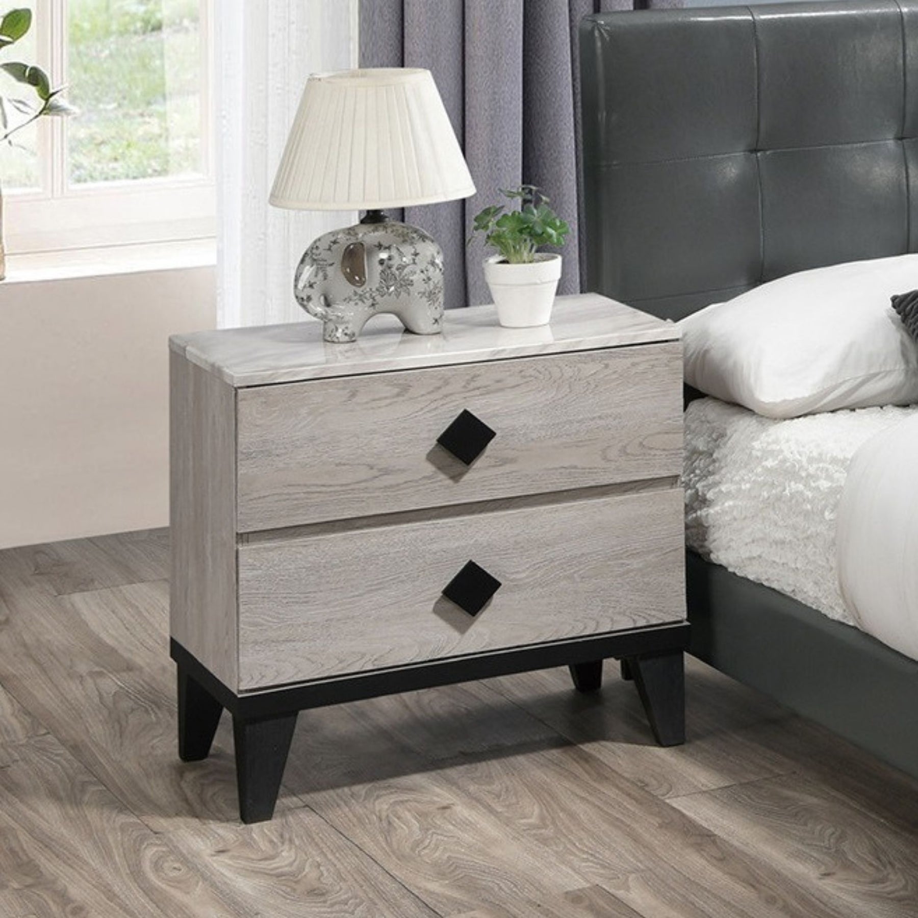 Contemporary Look Cream Color Nightstand