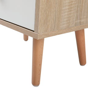 Mid-Century Wood Nightstand Side Table