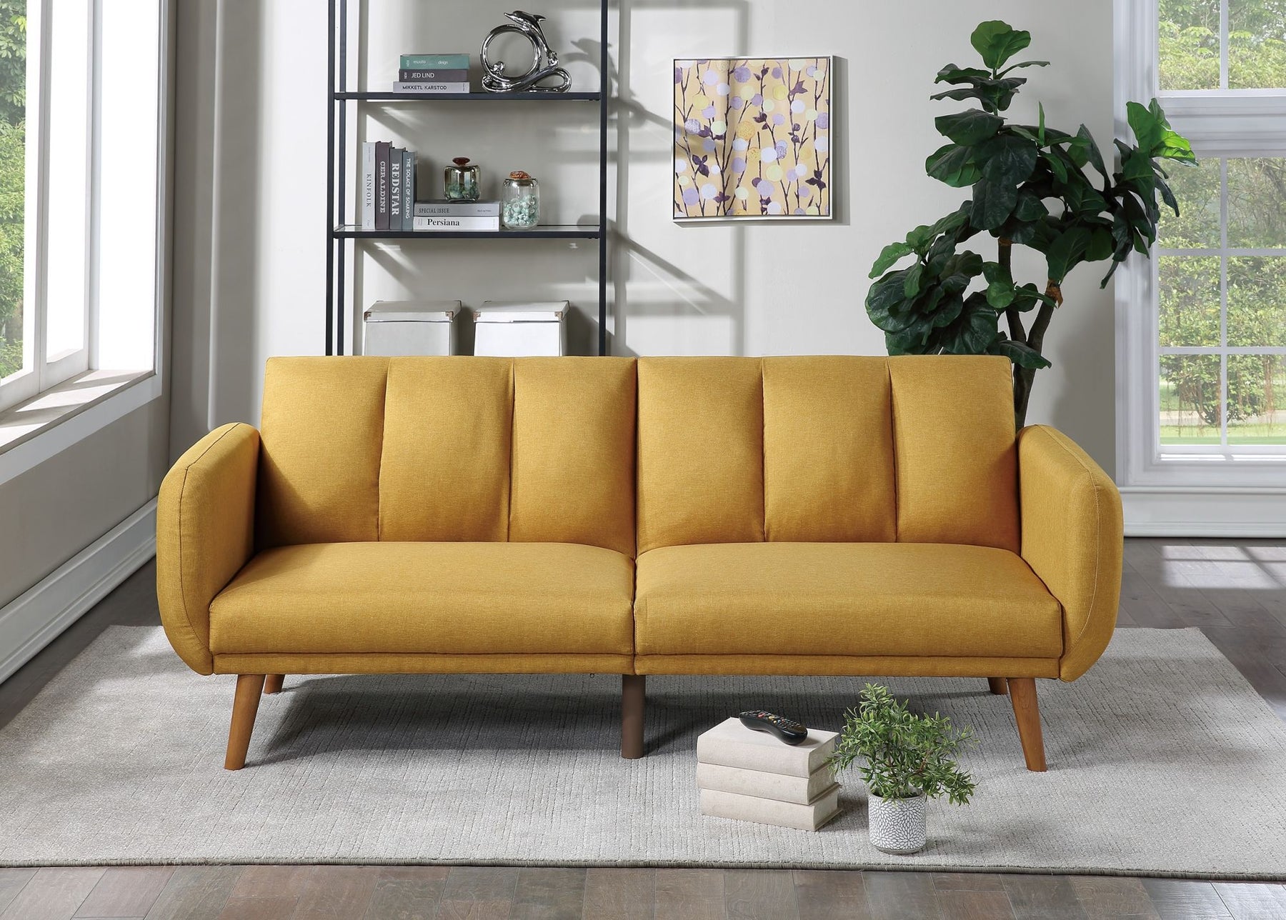 Elegant Modern Polyfiber Convertible Sofa