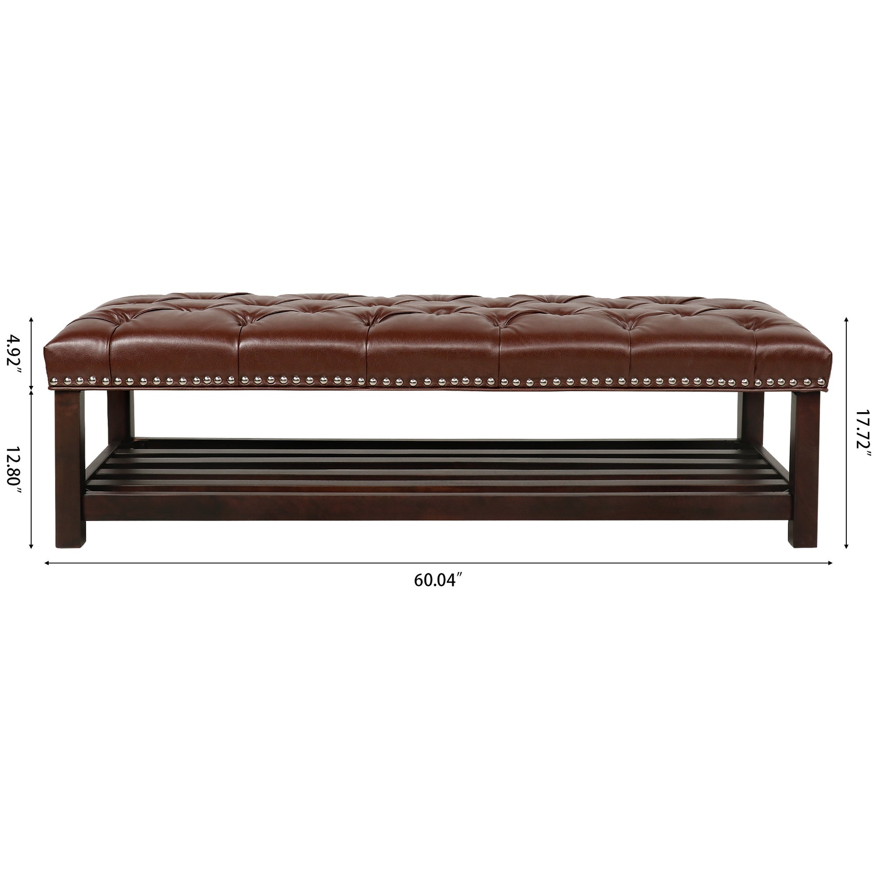 Upholstered Bench with Wooden Base for Bedroom and Entryway