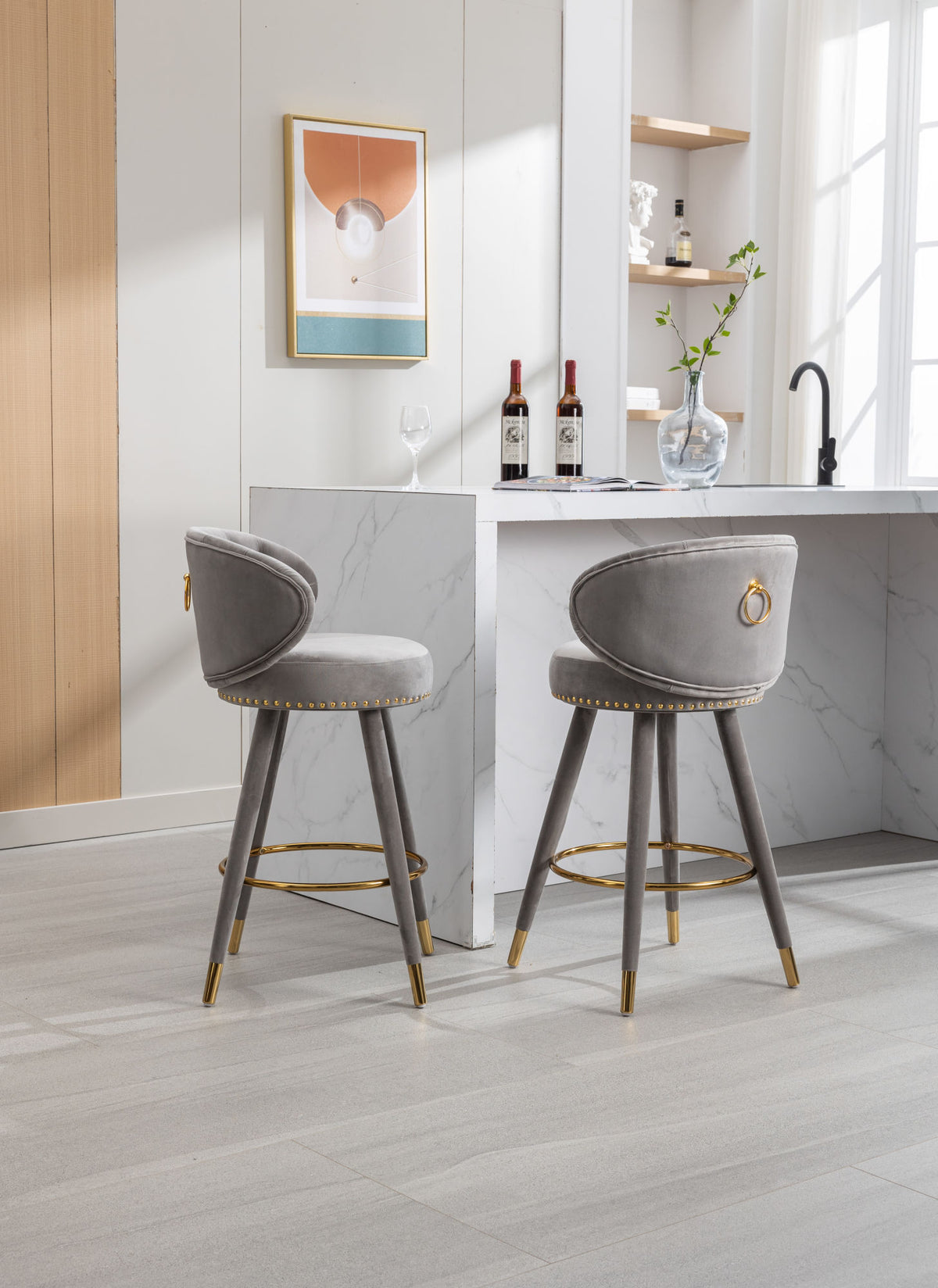 COOLMORE Counter Height Bar Stools (Set of 2)