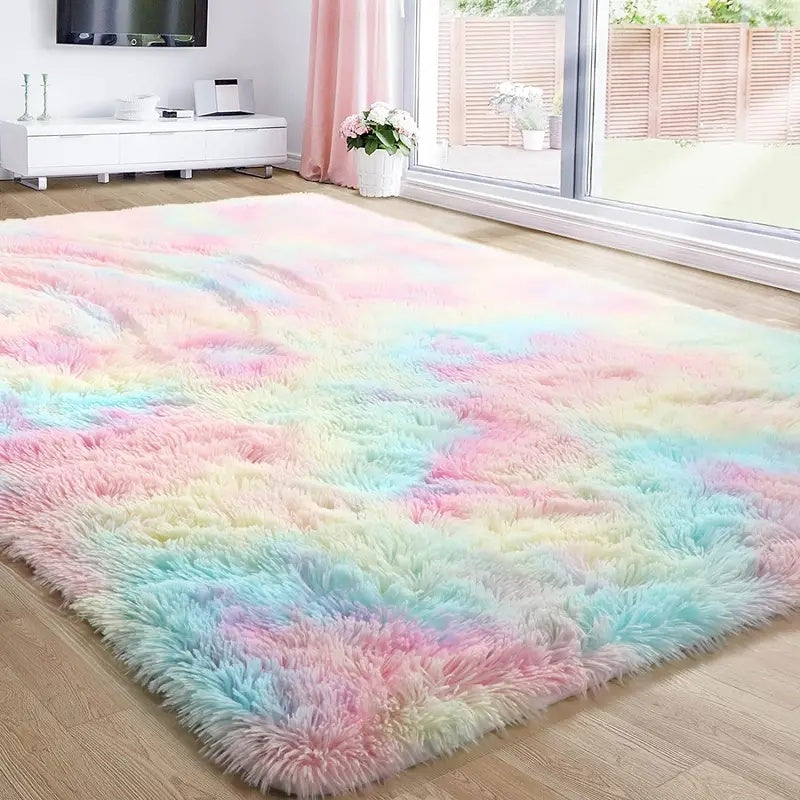 Furry Modern Bedroom Area Rug