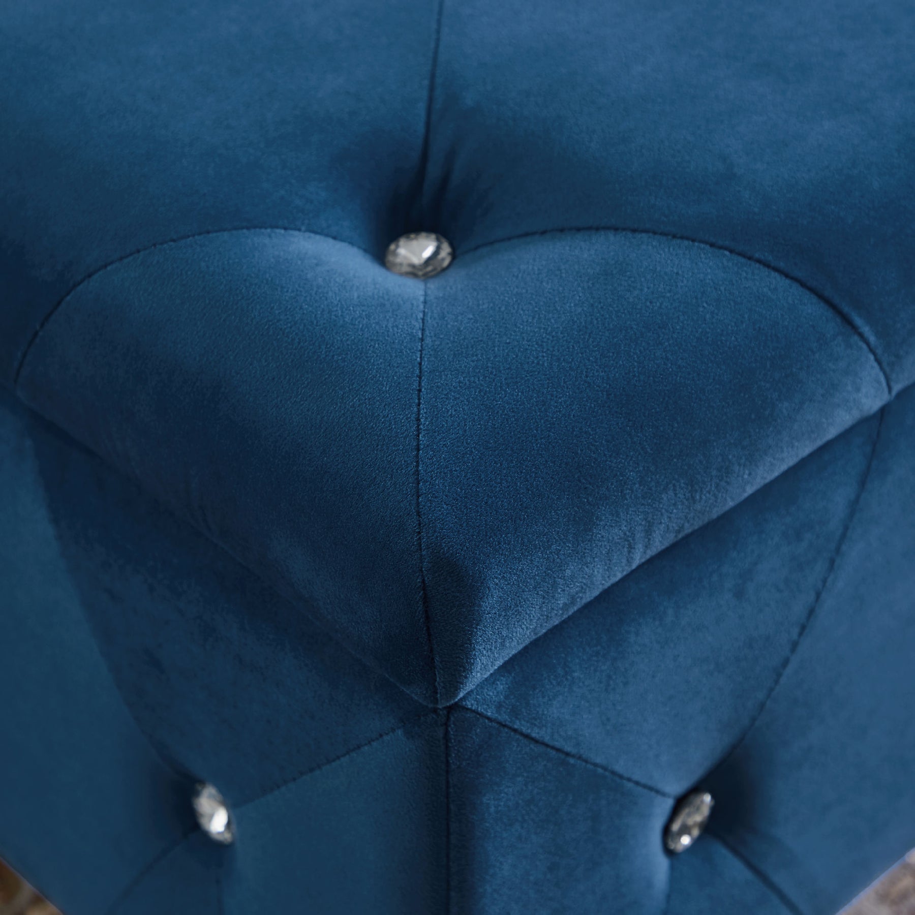 Blue Velvet Flip Top Storage Bench