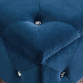 Blue Velvet Flip Top Storage Bench