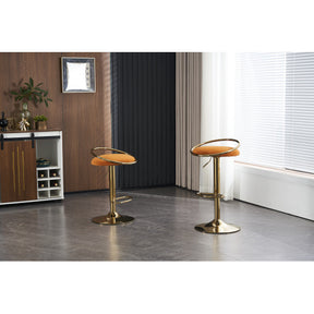 velvet Padded 360° Swivel Bar Stools (Set of 2)