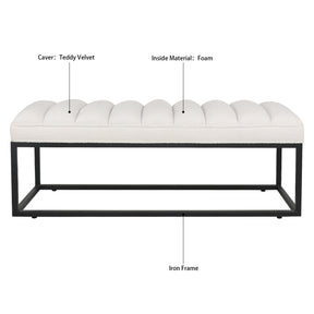 Upholstered Bench with Metal Base for Bedroom and Entryway