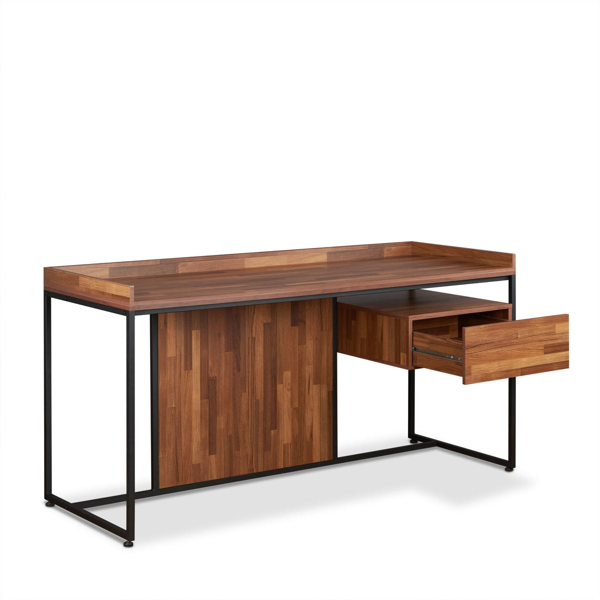 Sara Computer Desk in Walnut & Sandy Black