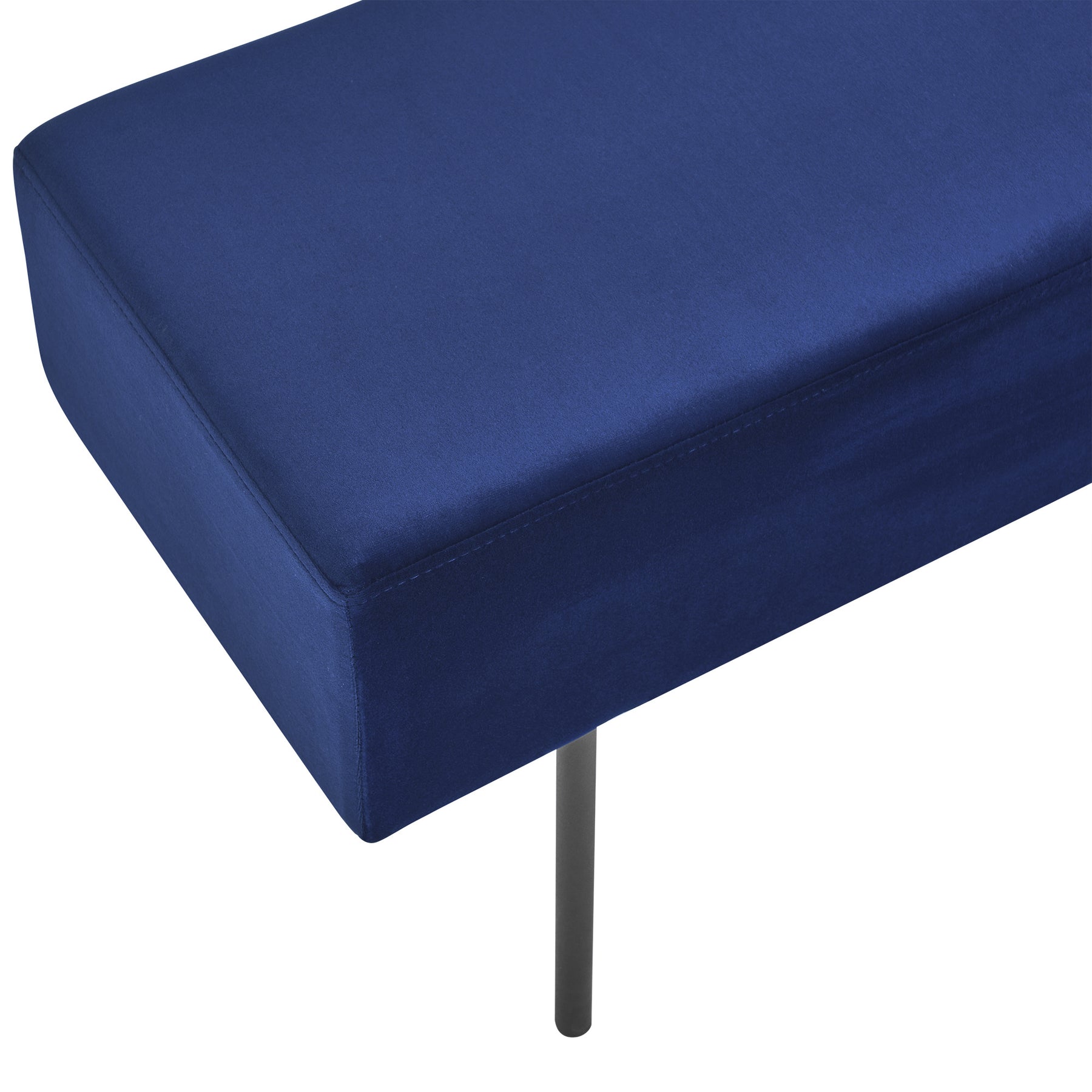 Blue Contemporary Style Bedroom Velvet Upholstered Bench