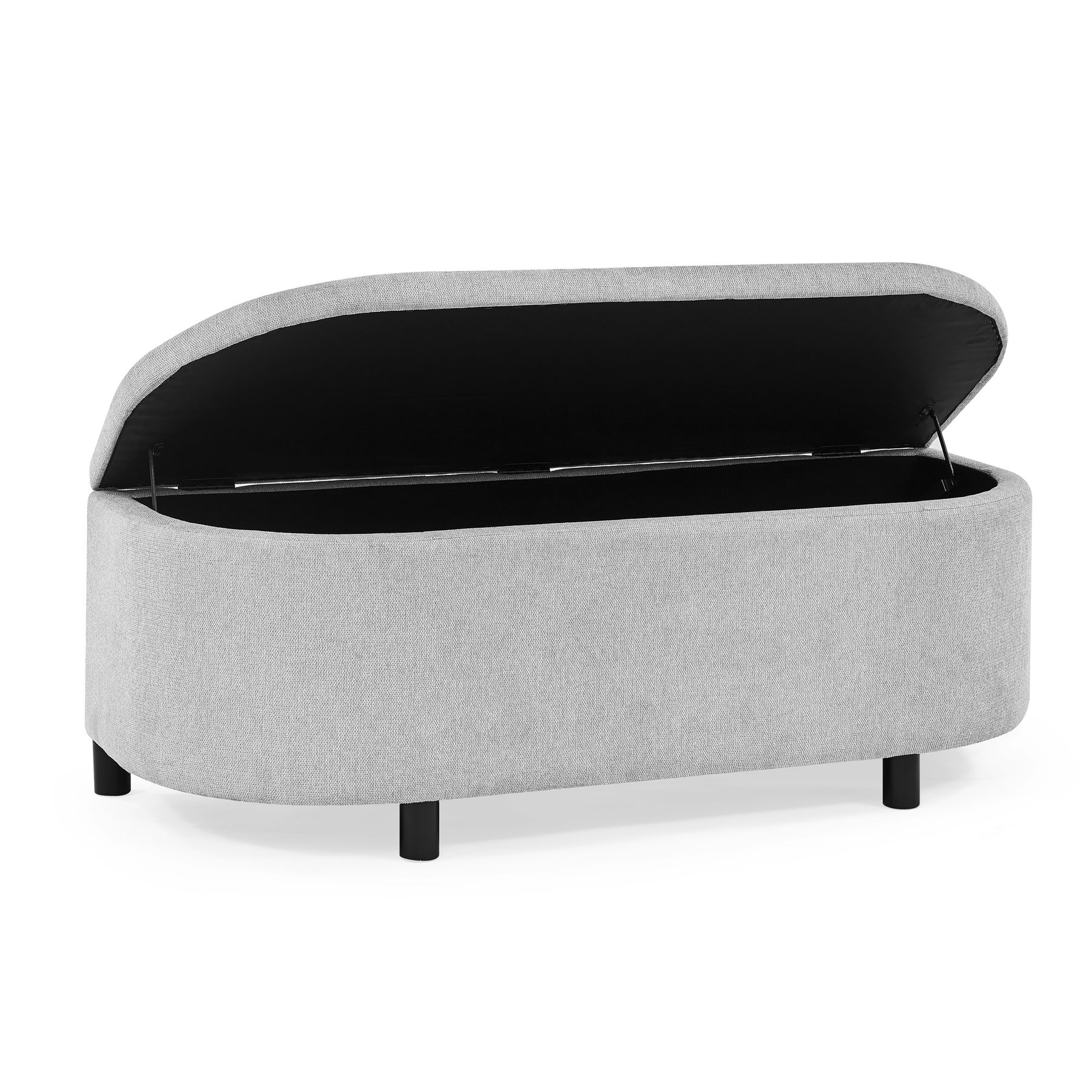 2 Modern Grey & Yellow Linen Storage Ottomans