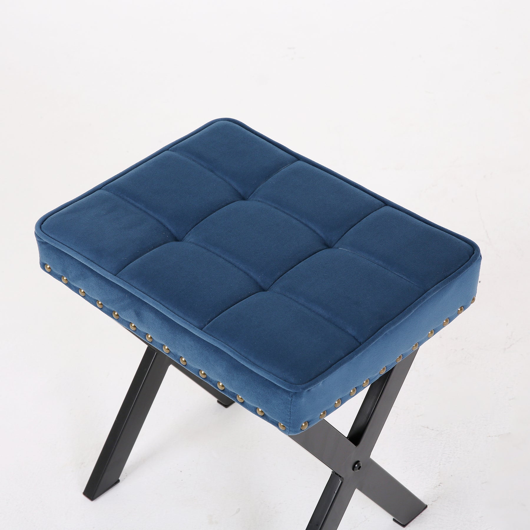 Blue Fabric Bench