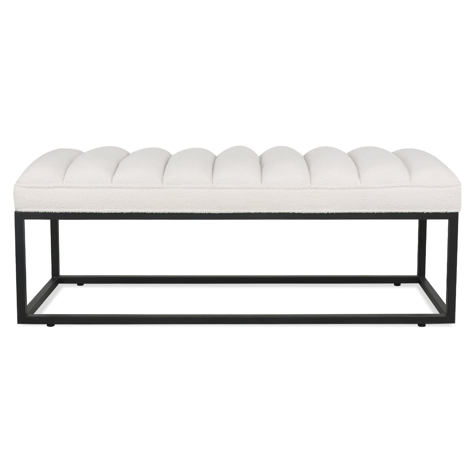 Upholstered Bench with Metal Base for Bedroom and Entryway