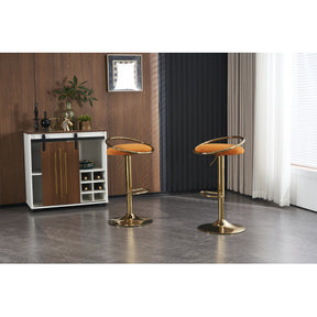 velvet Padded 360° Swivel Bar Stools (Set of 2)