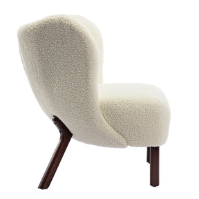 Tufted Side Lounge Chairs with Solid Wood Legs