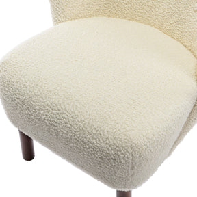 Tufted Side Lounge Chairs with Solid Wood Legs