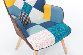 Modern Patchwork Accent Lounge Chair