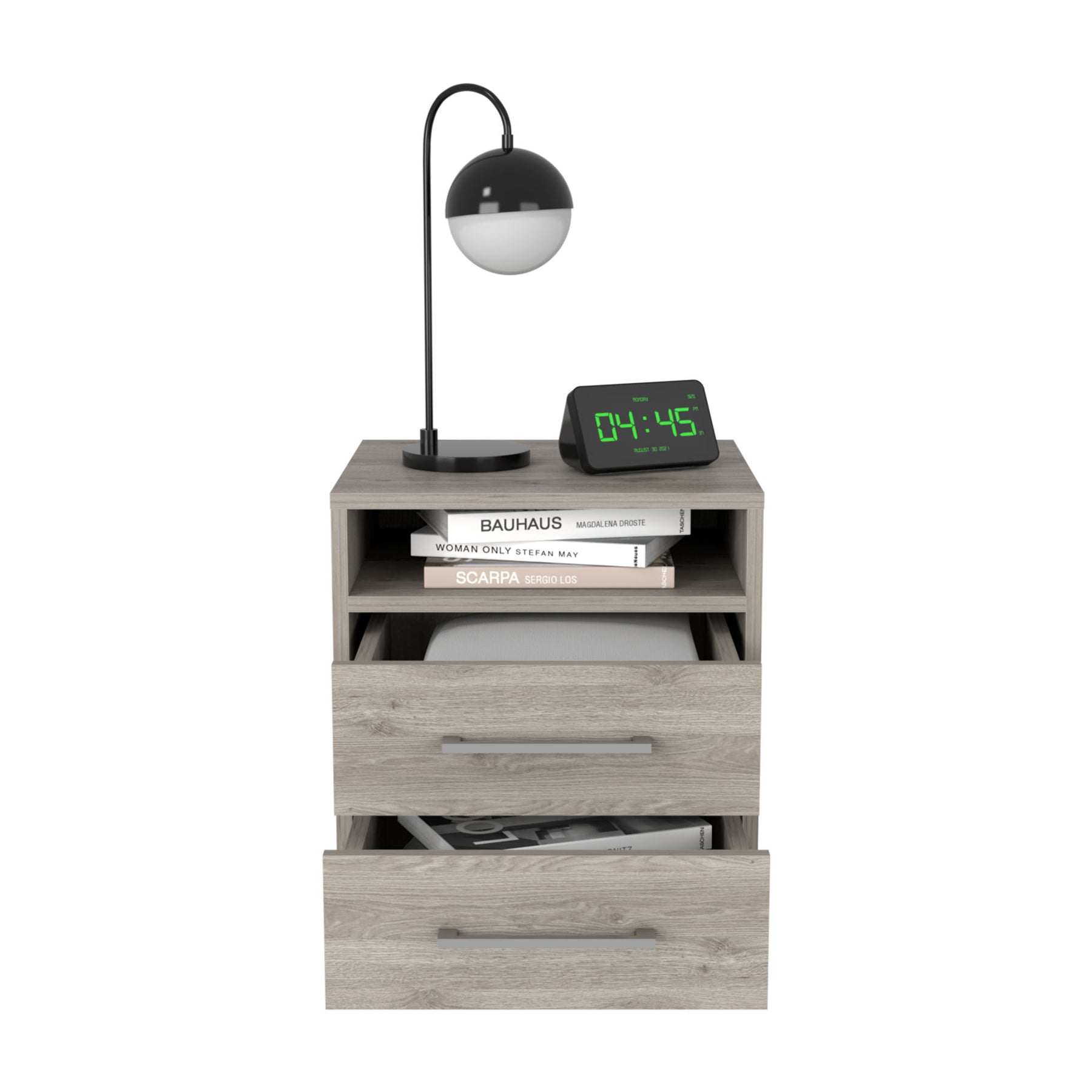 Eter Light Gray  Superior Top Two Drawers Nightstand