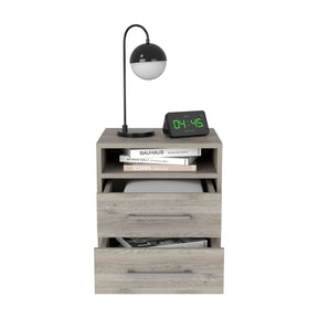 Eter Light Gray  Superior Top Two Drawers Nightstand