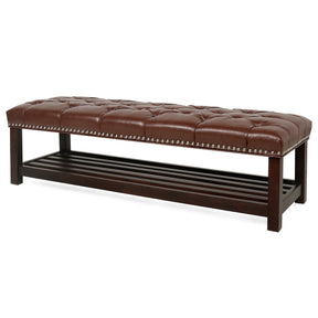 Upholstered Bench with Wooden Base for Bedroom and Entryway