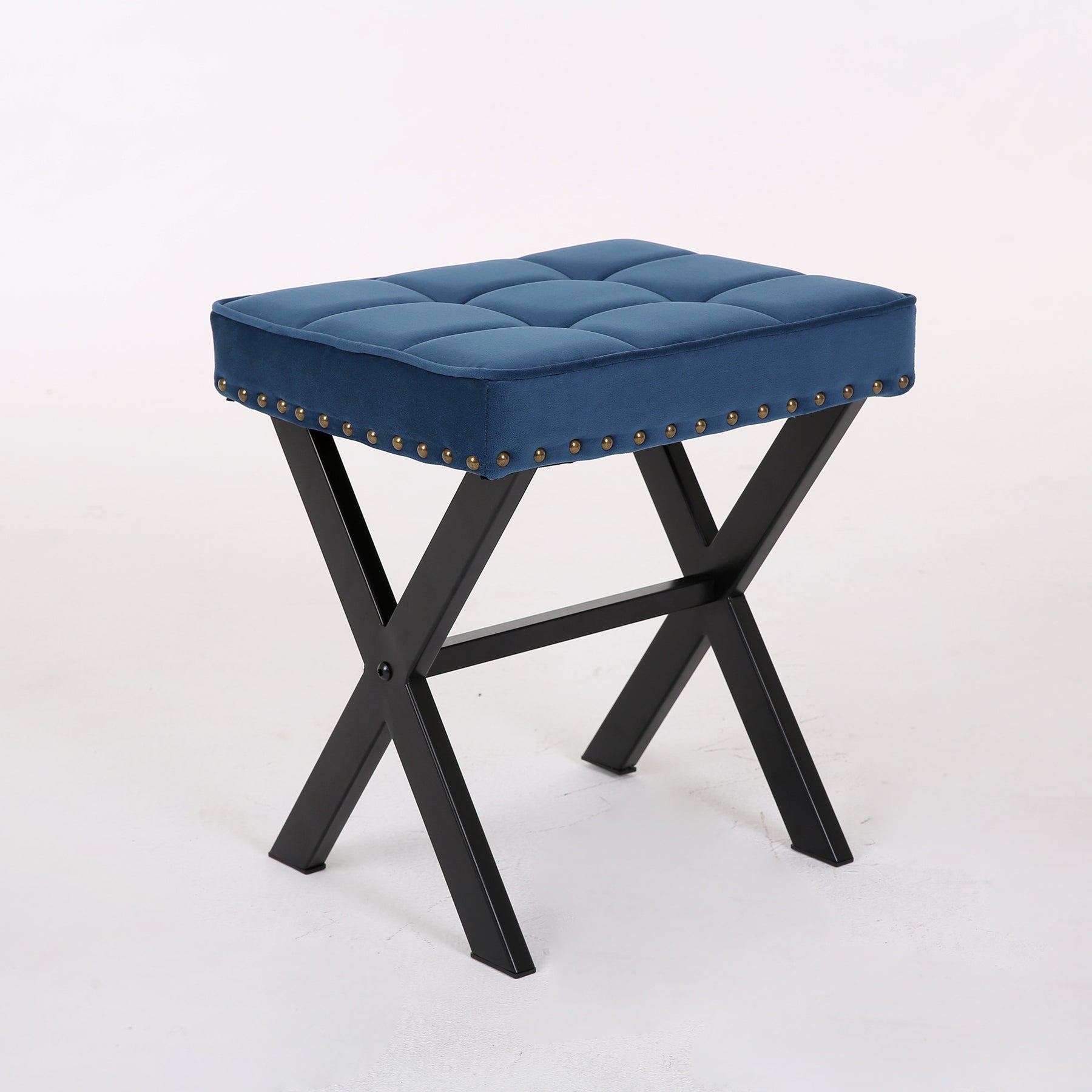 Blue Fabric Bench