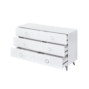 Perse Dresser with Six Drawers in White Finish