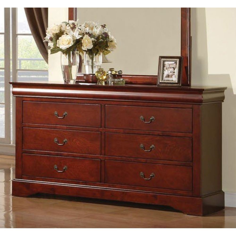 Louis Philippe III 6 Drawer Dresser in Cherry