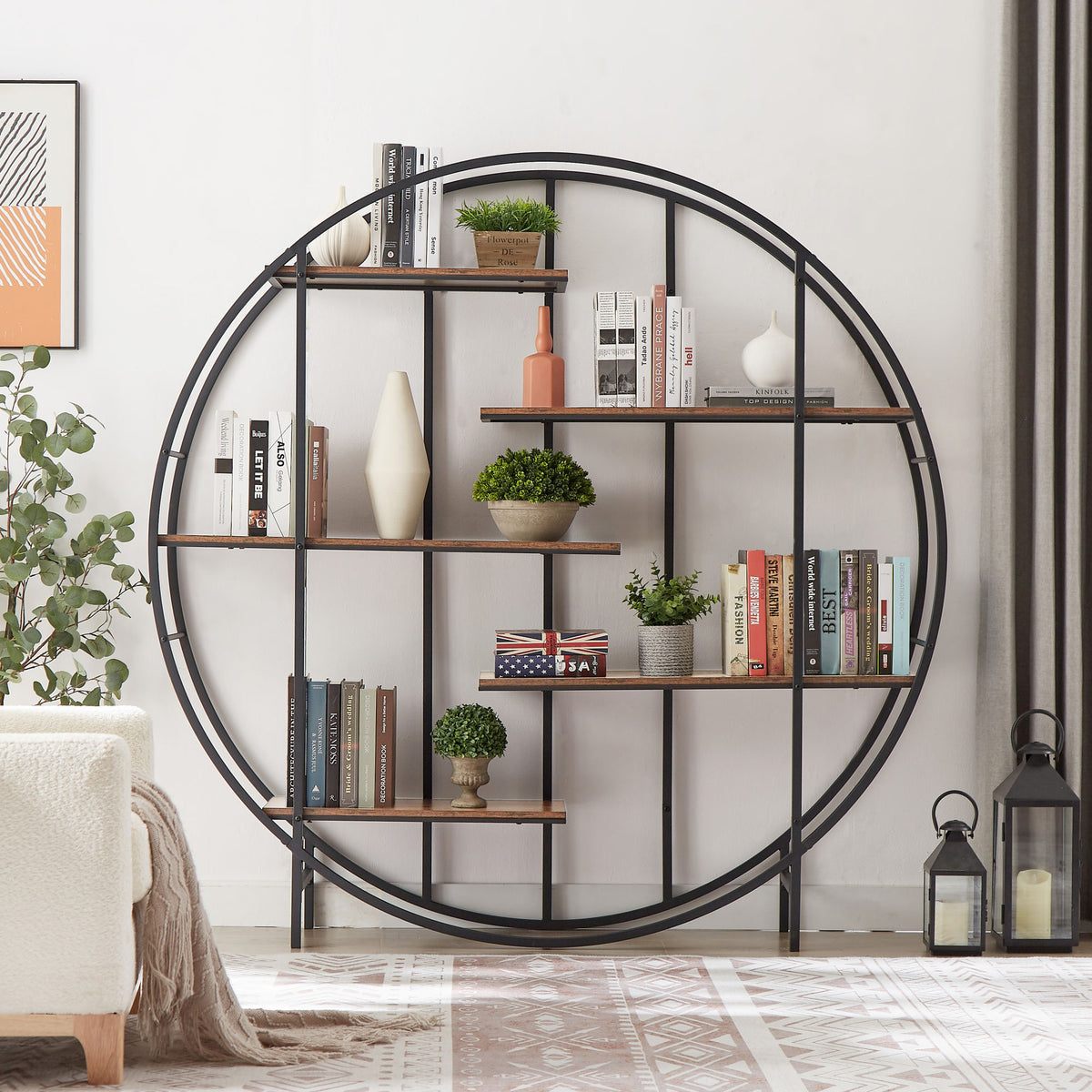 Round 5-Tier Metal Plant Stand bookcase