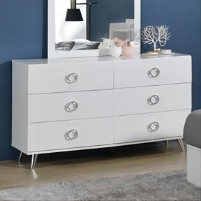 Perse Dresser with Six Drawers in White Finish