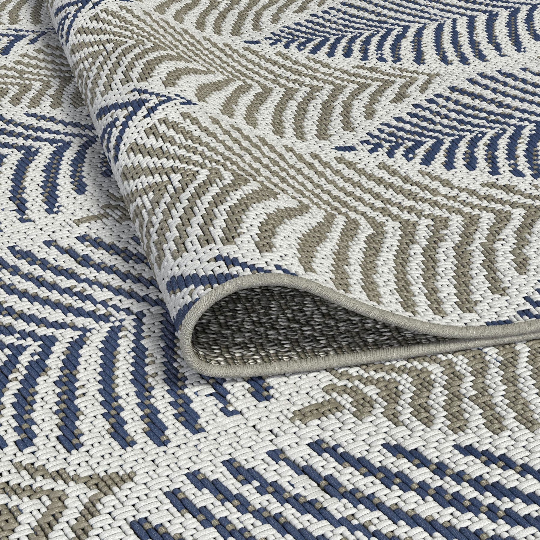 Foliage Blue, Beige Indoor Rug