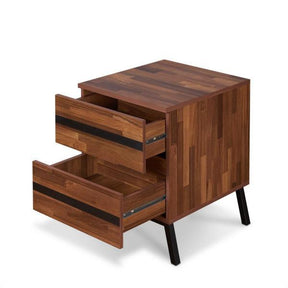 ACME Karine End Table in Walnut & Black