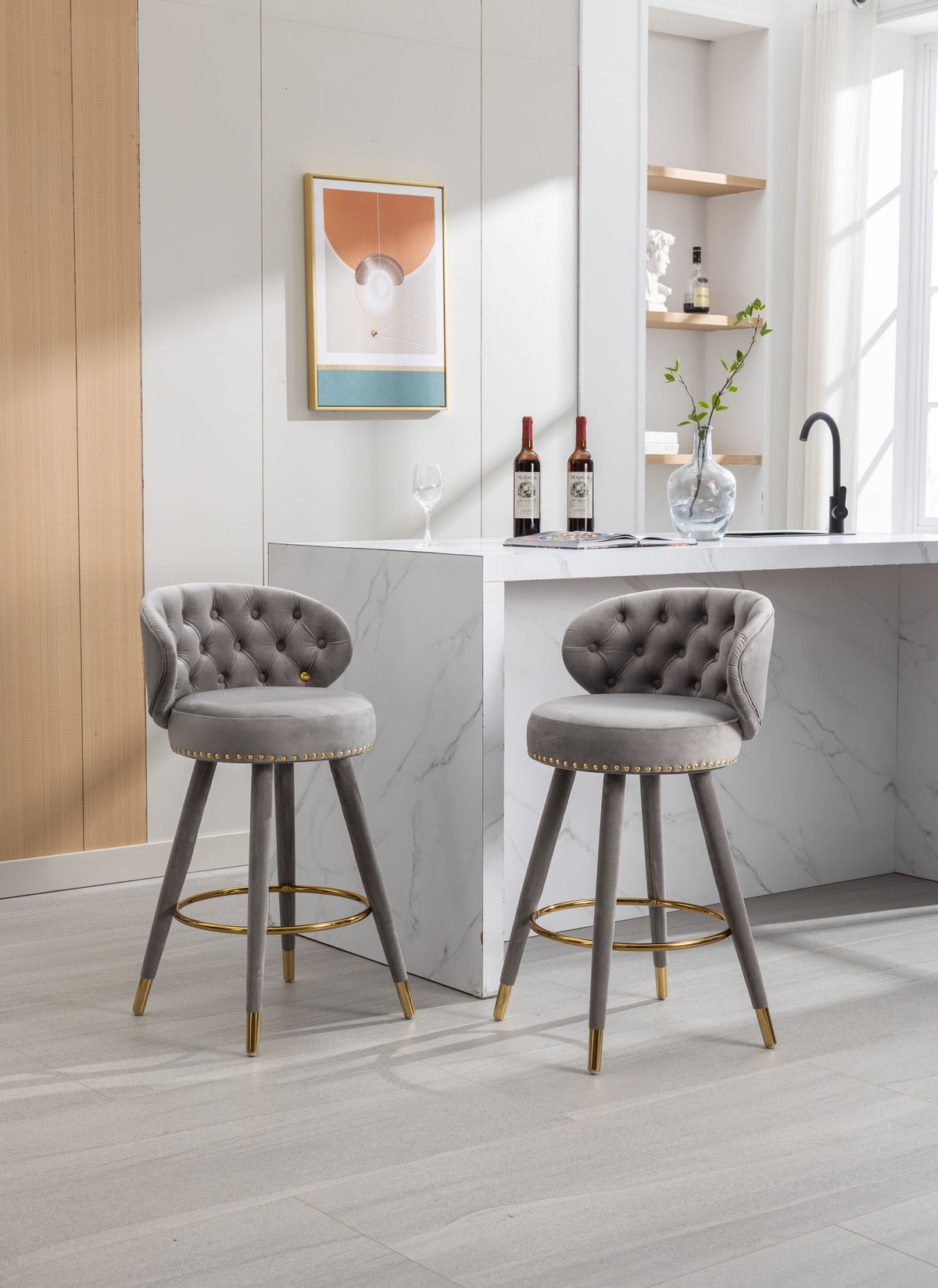 COOLMORE Counter Height Bar Stools (Set of 2)