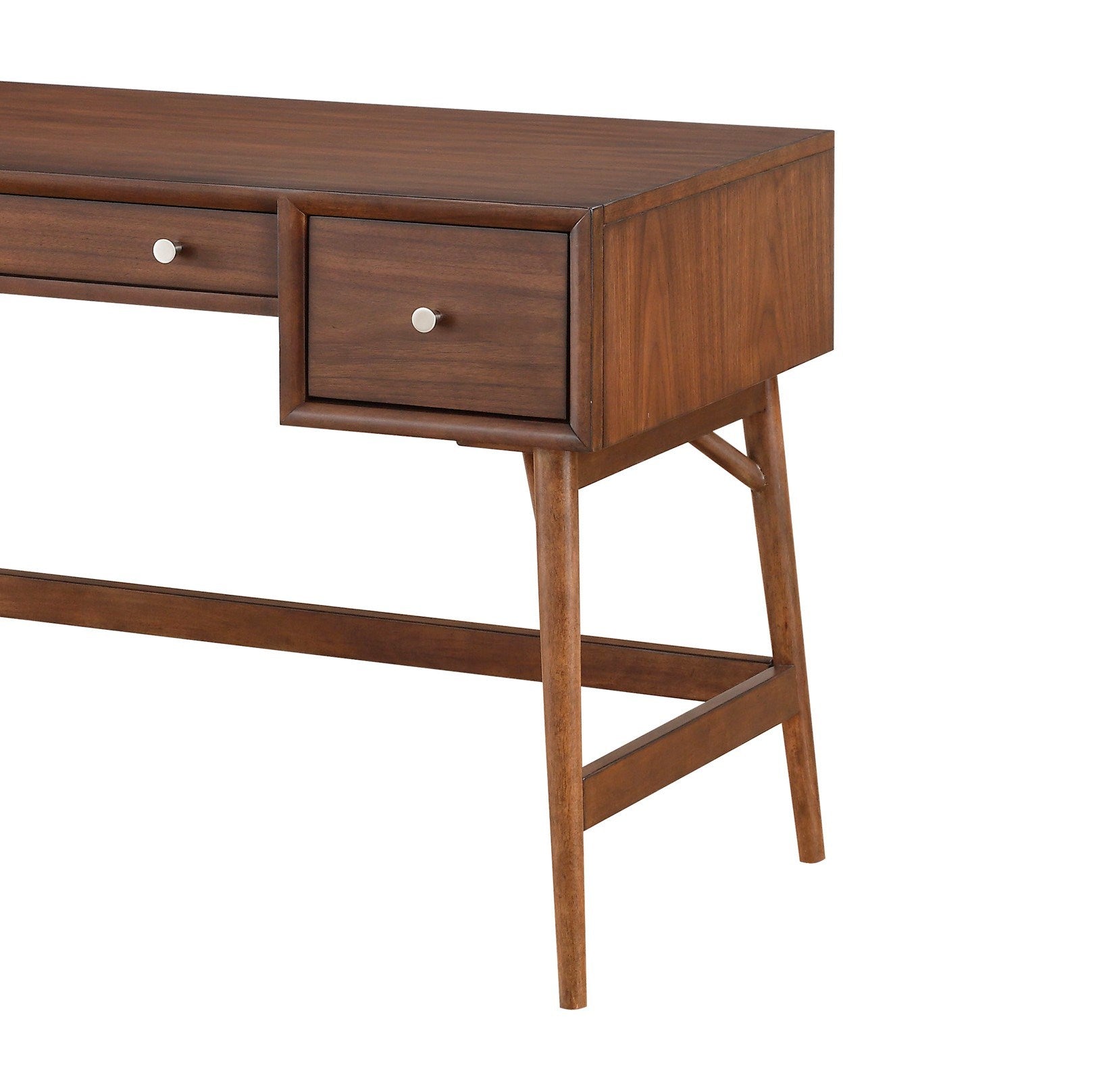 Stylish Writing Desk with Drawers Walnut Veneer Wood