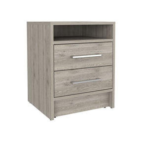 Eter Light Gray  Superior Top Two Drawers Nightstand