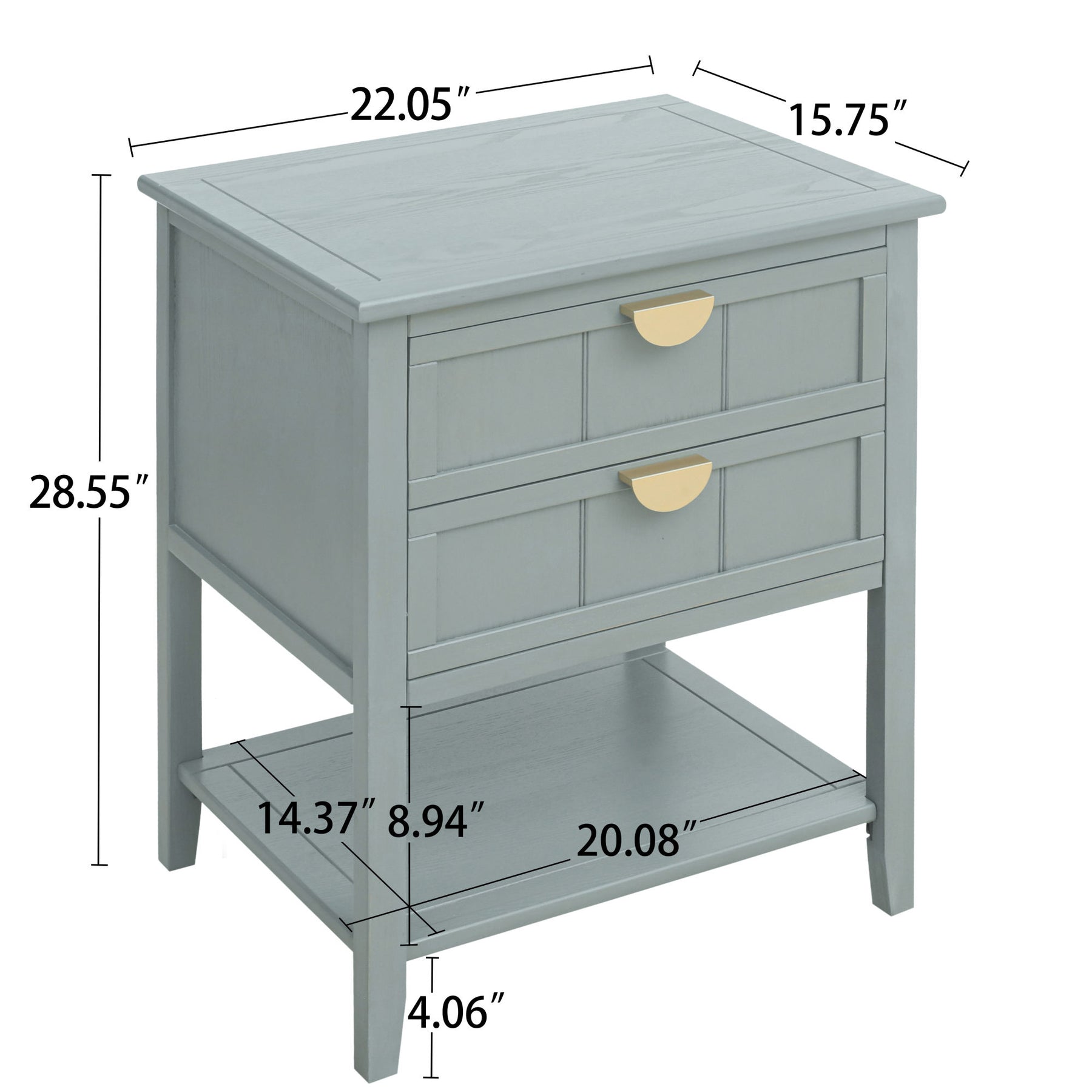 American style 2 Drawer Side table