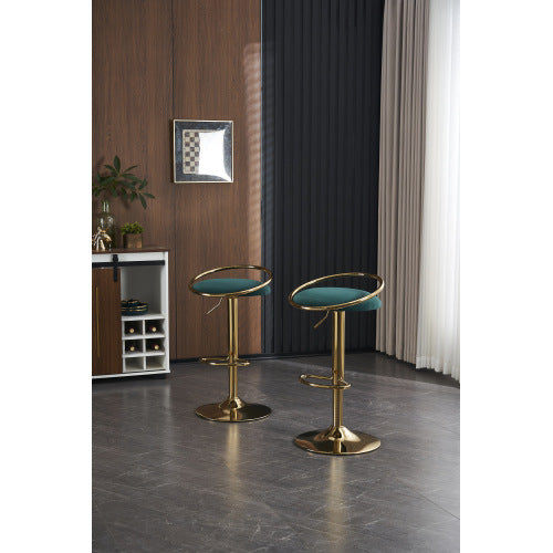 velvet Padded 360° Swivel Bar Stools (Set of 2)