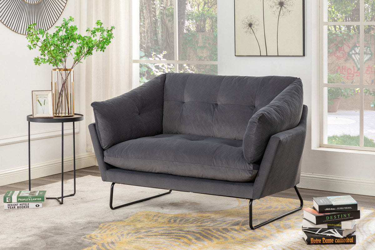 Karla Dark Gray Velvet Loveseat