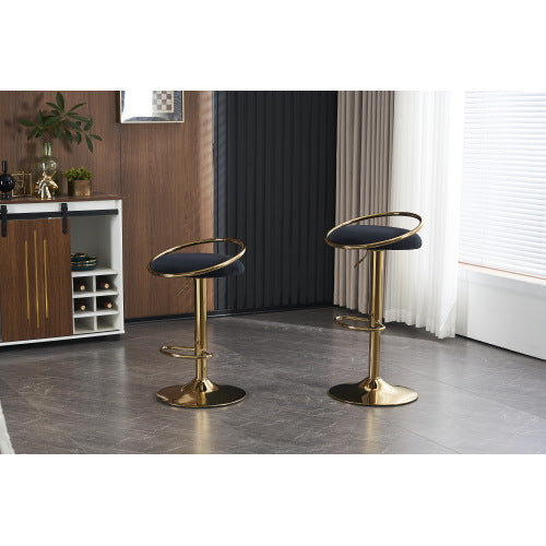 velvet Padded 360° Swivel Bar Stools (Set of 2)