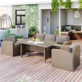 4 Piece Outdoor Patio Furniture Sofas Conversation Set