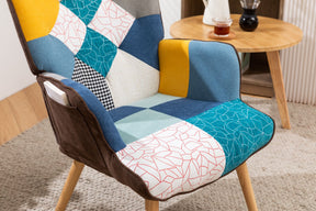 Modern Patchwork Accent Lounge Chair