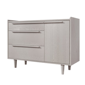 Modern Style Manufactured Wood 3-Drawer Dresser with Solid Wood Legs (Stone Gray)