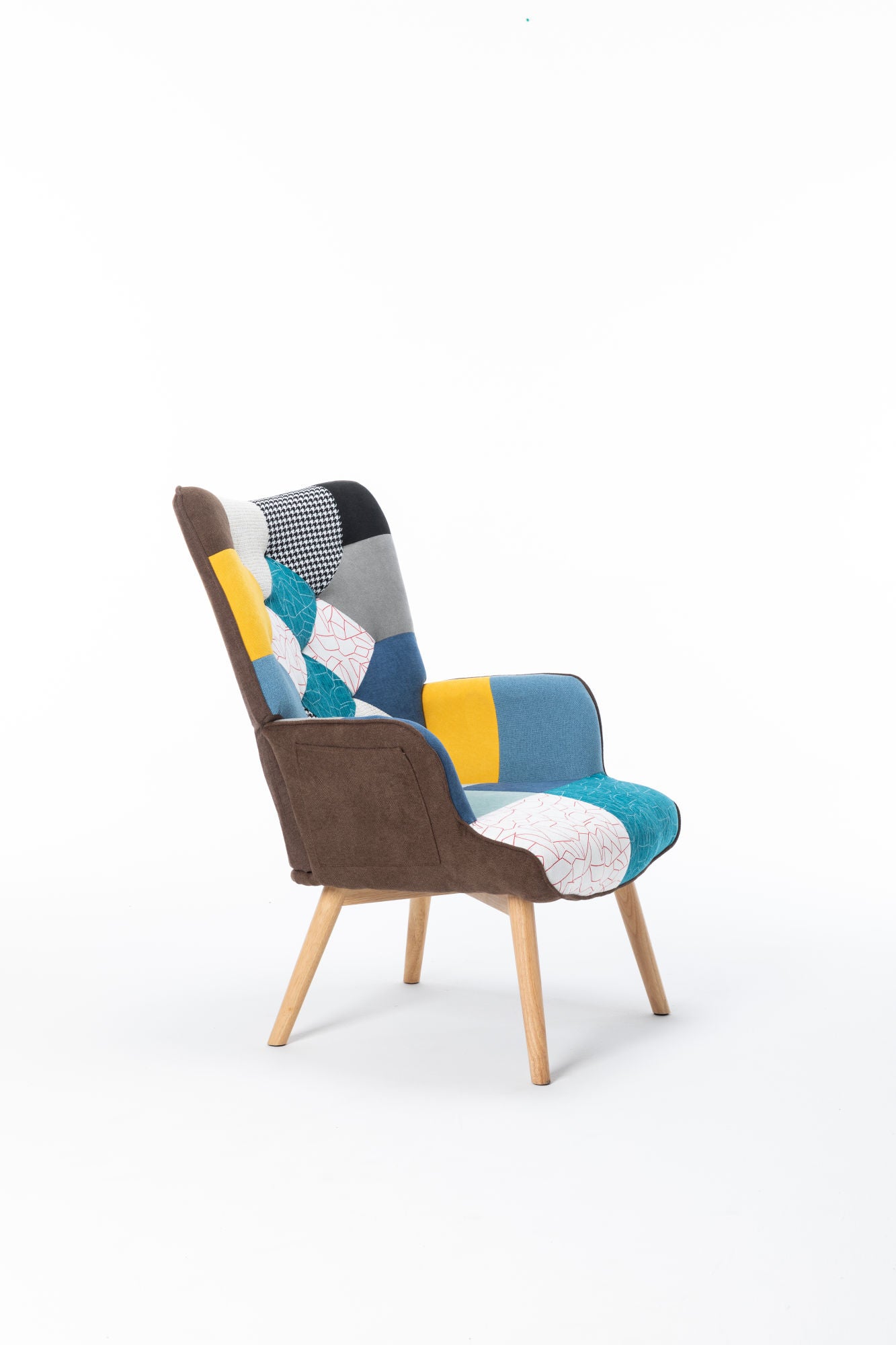 Modern Patchwork Accent Lounge Chair