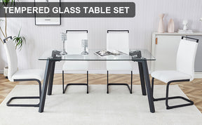 Rectangular glass Dining Table set