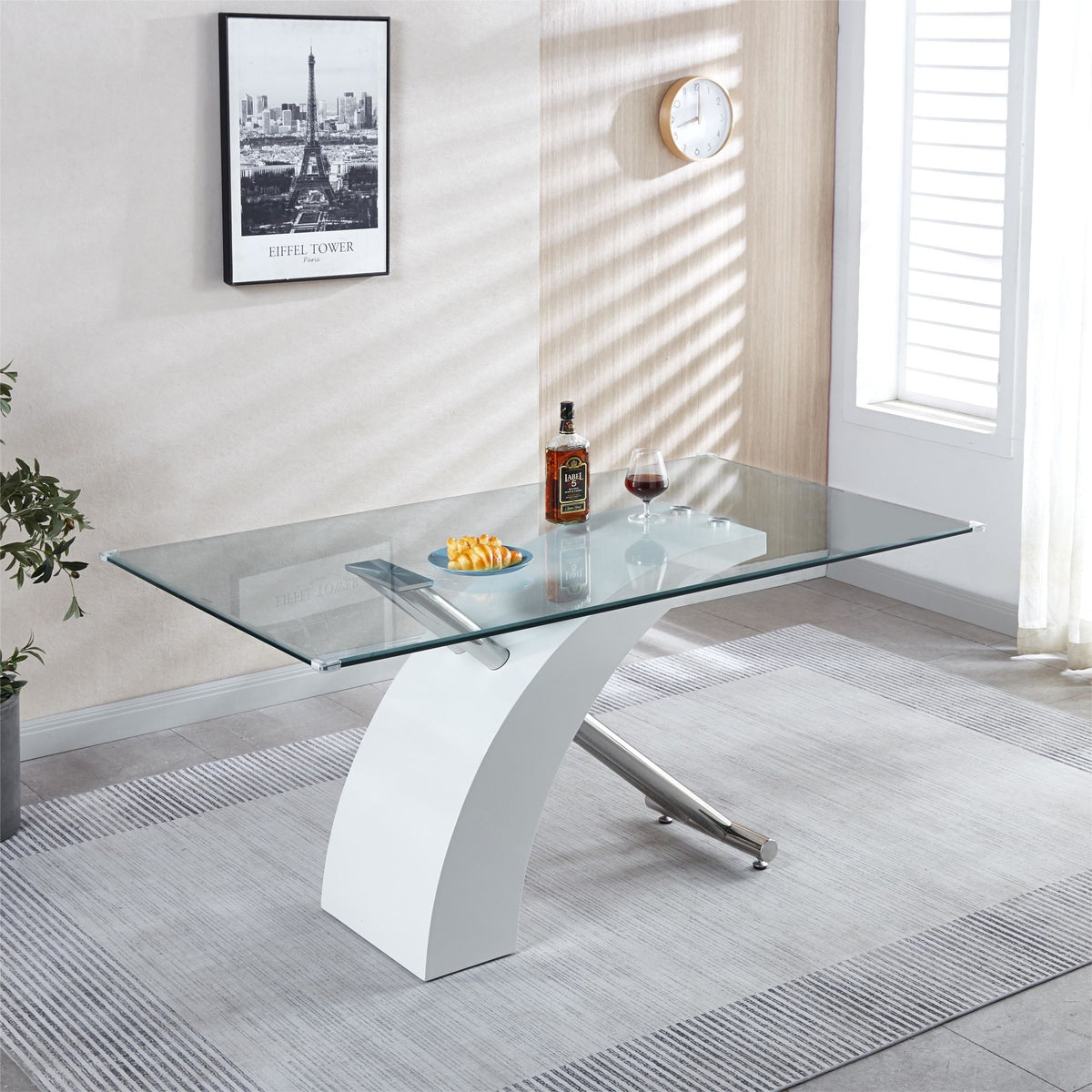 Luxury Glass Top Dining Table