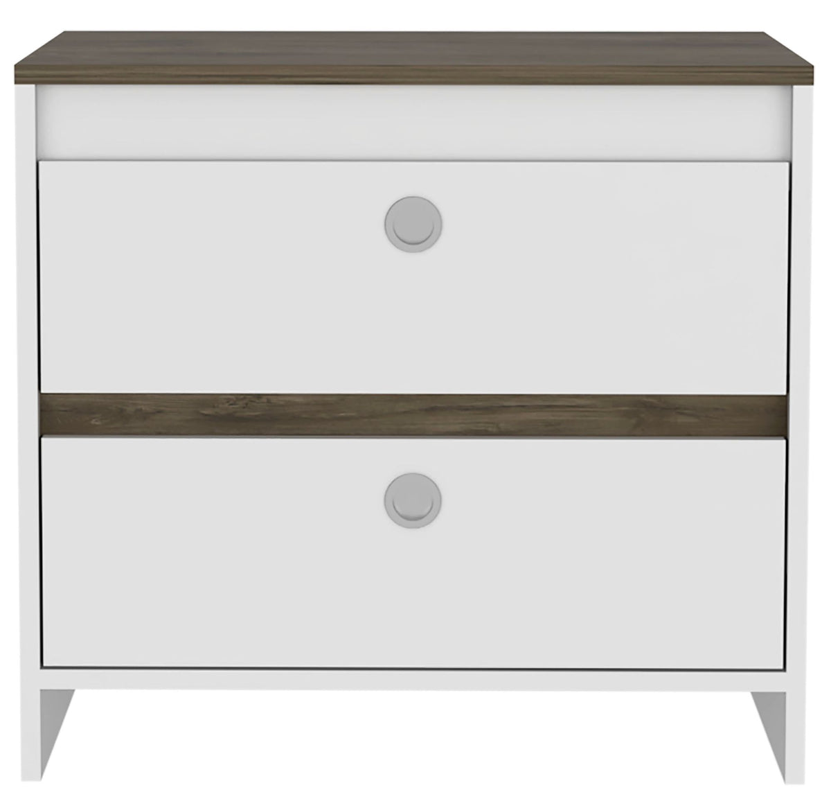 Smokey Oak / White Superior Top Open Shelf Nightstand