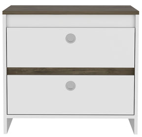 Smokey Oak / White Superior Top Open Shelf Nightstand