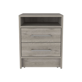 Eter Light Gray  Superior Top Two Drawers Nightstand