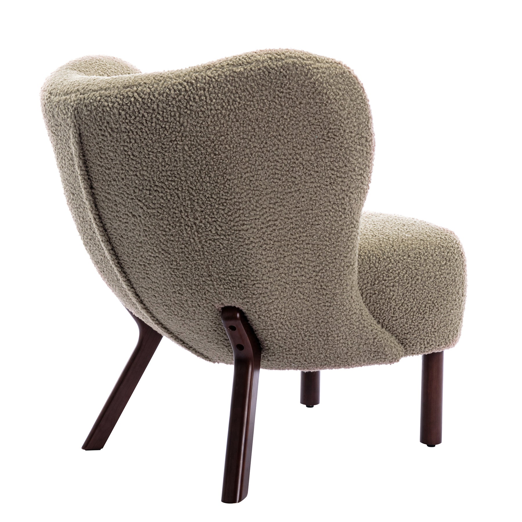 Tufted Side Lounge Chairs with Solid Wood Legs