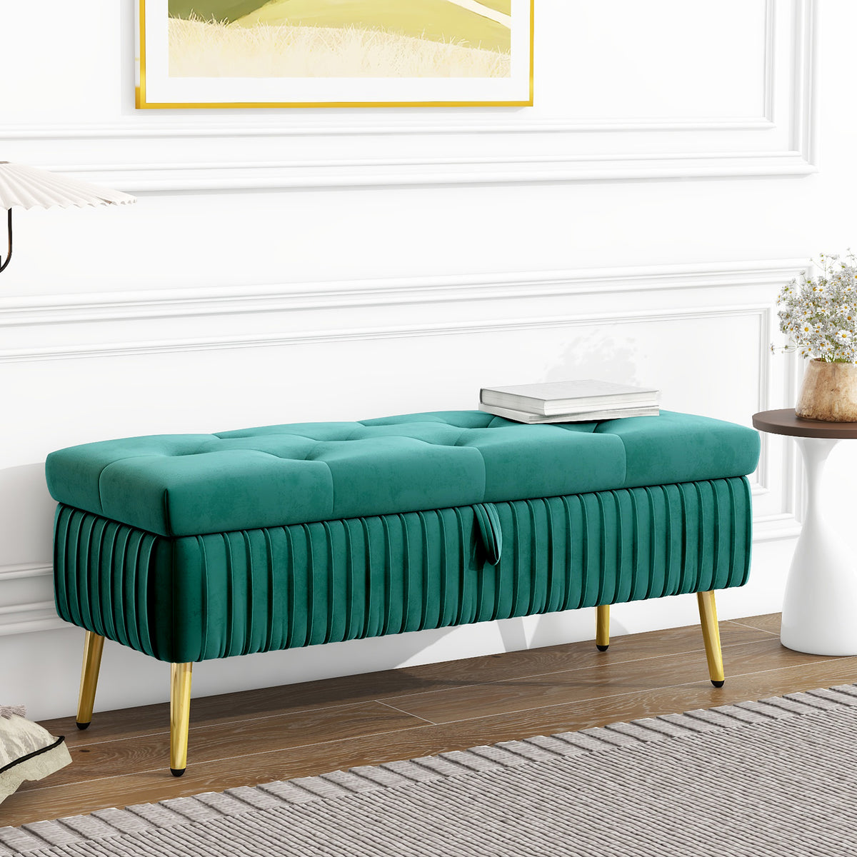 Button-Tufted Ottoman