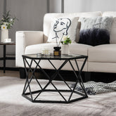 Modern Accent Geometric Glass Coffee Table