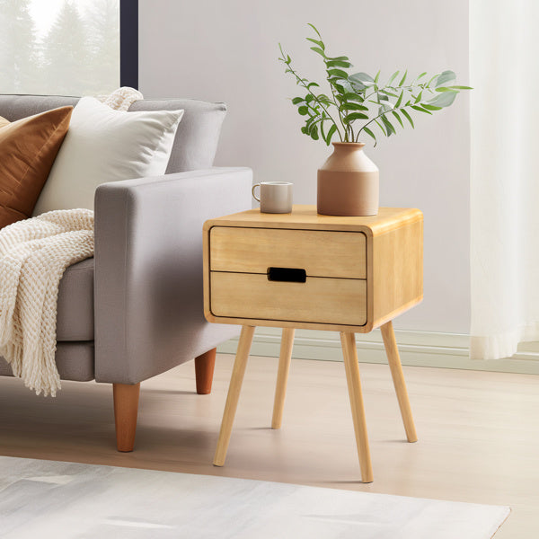 Wood Nightstand End Side Table